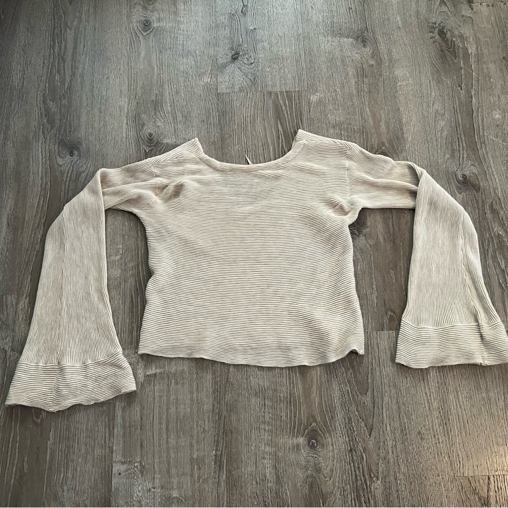 Free People Starman V Pullover Top In Ivory. - Picture 4 of 8